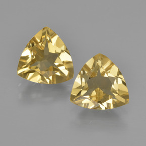 Gemme di Berillo dorato Giallo naturale da 2.76 ct, Taglio trillion, VVS