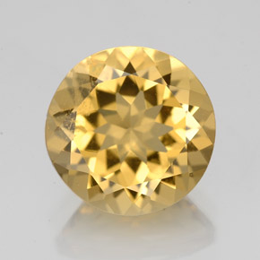 Berillo dorato naturale giallo da 3,53 ct, taglio rotondo, VS