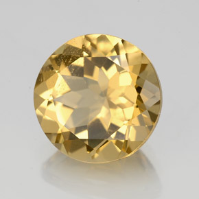 Berillo dorato naturale giallo da 3,53 ct, taglio rotondo, VS