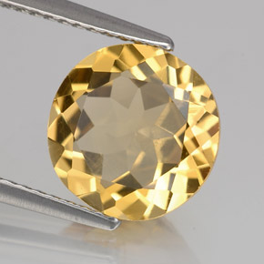Berillo dorato naturale giallo da 3,15 ct, taglio rotondo, VS