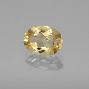 Berillo dorato naturale giallo da 1,13 ct, taglio ovale, VVS-VS