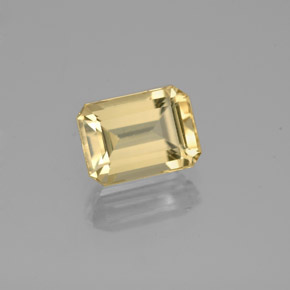 Berillo dorato naturale giallo da 1,63 ct, taglio smeraldo, VVS-VS