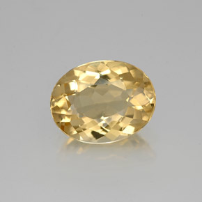 Berillo dorato naturale giallo da 1,92 ct, taglio ovale, VVS-VS