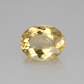 Berillo dorato naturale giallo da 1,92 ct, taglio ovale, VVS-VS