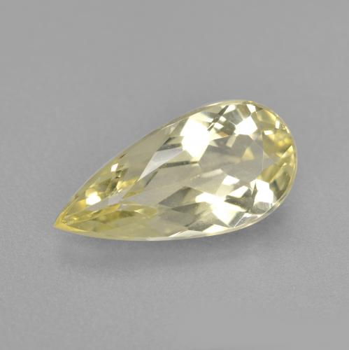 Berillo dorato naturale giallo da 1,51 ct, taglio a pera, VVS-VS