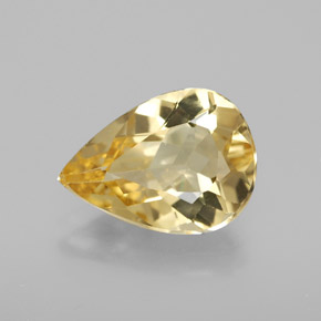 Berillo dorato naturale giallo da 3,00 ct, taglio a pera, VVS-VS