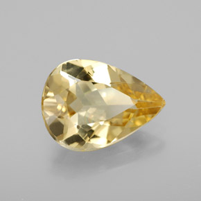 Berillo dorato naturale giallo da 3,00 ct, taglio a pera, VVS-VS