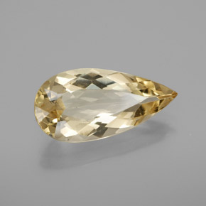 Berillo dorato naturale giallo da 3,15 ct, taglio a pera, VVS-VS
