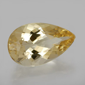 Berillo dorato naturale giallo da 2,98 ct, taglio a pera, VVS