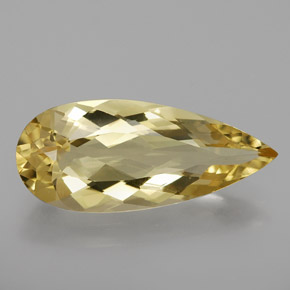 Berillo dorato naturale giallo da 2,92 ct, taglio a pera, VVS