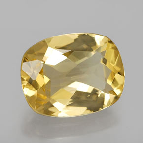 Berillo dorato naturale giallo da 2,12 ct, taglio a cuscino, VVS-VS