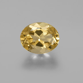 Berillo dorato naturale giallo da 2,29 ct, taglio ovale, VVS