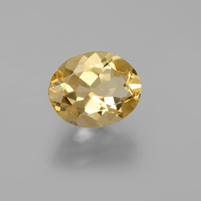 Berillo dorato naturale giallo da 2,29 ct, taglio ovale, VVS