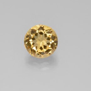 Berillo dorato naturale giallo da 2,85 ct, taglio rotondo, VVS