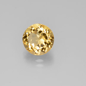 Berillo dorato naturale giallo da 2,85 ct, taglio rotondo, VVS