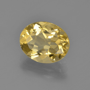 Berillo dorato naturale giallo da 2,58 ct, taglio ovale, VS
