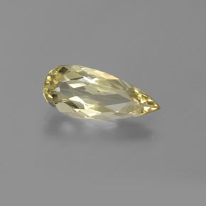 Berillo dorato naturale giallo da 1,58 ct, taglio a pera, VVS