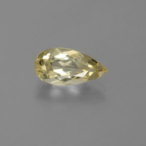 Berillo dorato naturale giallo da 1,70 ct, taglio a pera, VVS