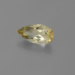 Berillo dorato naturale giallo da 1,70 ct, taglio a pera, VVS