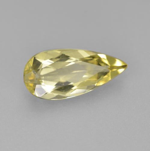 Berillo dorato Giallo medio-chiaro naturale da 1.86 ct, Forma a pera, VVS