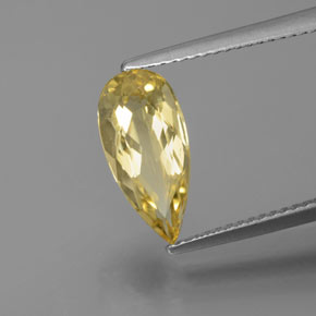 Berillo dorato naturale giallo da 2,12 ct, taglio a pera, VVS