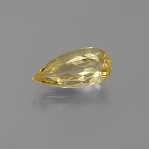 Berillo dorato naturale giallo da 2,12 ct, taglio a pera, VVS