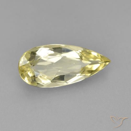 Berillo dorato Giallo chiaro naturale da 2.04 ct, Forma a pera, VVS