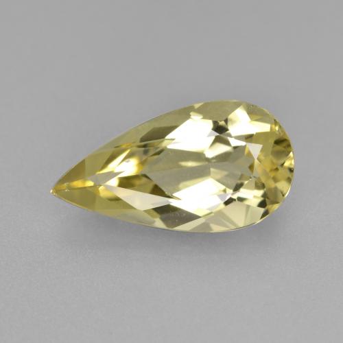 Berillo dorato naturale giallo da 1,94 ct, taglio a pera, VVS