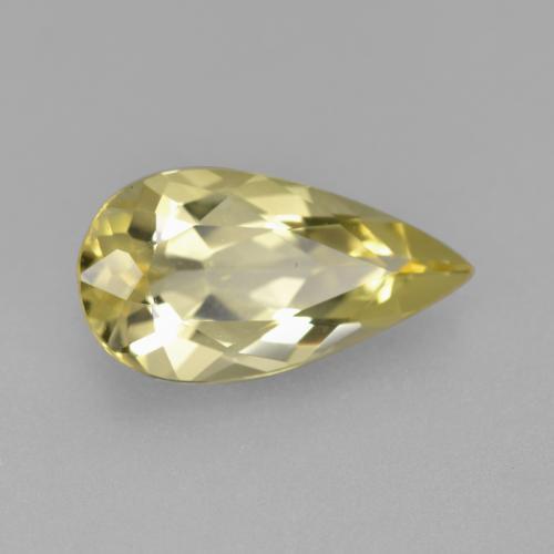Berillo dorato naturale giallo da 1,94 ct, taglio a pera, VVS