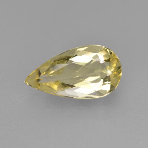 Berillo dorato Giallo di Digione naturale da 1.32 ct, Forma a pera, VVS