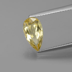 Berillo dorato naturale giallo da 1,52 ct, taglio a pera, VVS