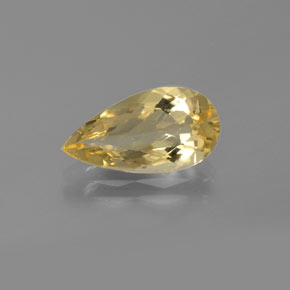Berillo dorato naturale giallo da 2,13 ct, taglio a pera, VVS
