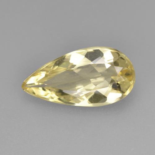 Berillo dorato naturale giallo da 2,07 ct, taglio a pera, VVS