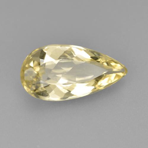 Berillo dorato naturale giallo da 2,07 ct, taglio a pera, VVS