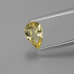 Berillo dorato naturale giallo da 1,11 ct, taglio a pera, VVS-VS
