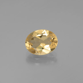 Berillo dorato naturale giallo da 1,72 ct, taglio ovale, VVS