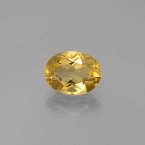 Berillo dorato naturale giallo da 1,83 ct, taglio ovale, VVS