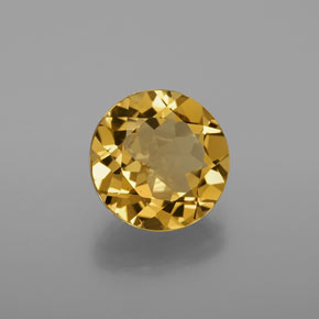 Berillo dorato naturale giallo da 3,29 ct, taglio rotondo, VVS-VS
