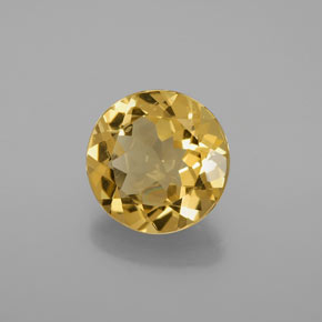 Berillo dorato naturale giallo da 3,13 ct, taglio rotondo, VVS-VS