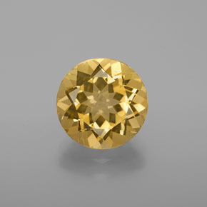 Berillo dorato naturale giallo da 3,44 ct, taglio rotondo, VVS-VS
