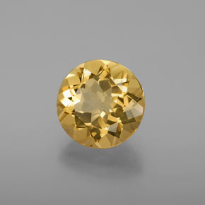 Berillo dorato naturale giallo da 3,44 ct, taglio rotondo, VVS-VS