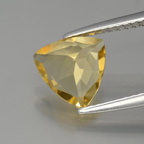 Berillo dorato naturale giallo da 1,28 ct, trillion, VVS