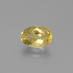 Berillo dorato naturale giallo da 1,62 ct, taglio ovale, VVS