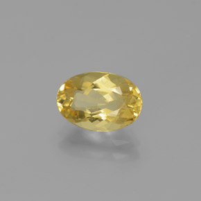 Berillo dorato naturale giallo da 1,62 ct, taglio ovale, VVS