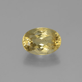 Berillo dorato naturale giallo da 2,26 ct, taglio ovale, VVS-VS