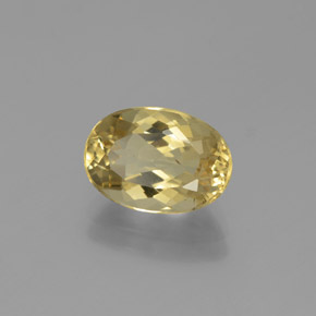 Berillo dorato naturale giallo da 2,26 ct, taglio ovale, VVS-VS
