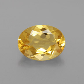 Berillo dorato naturale giallo da 1,37 ct, taglio ovale, VVS-VS