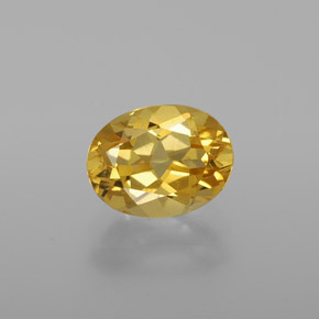 Berillo dorato naturale giallo da 1,30 ct, taglio ovale, VVS-VS