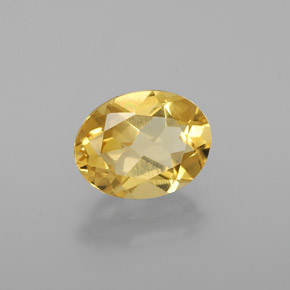 Berillo dorato naturale giallo da 1,27 ct, taglio ovale, VS