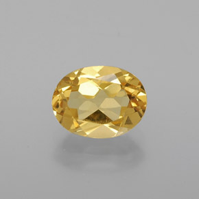 Berillo dorato naturale giallo da 1,27 ct, taglio ovale, VVS-VS